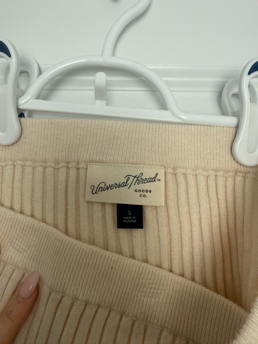 Universal Thread Cream Ribbed Knit Flared Tunic - Picture 3 of 3